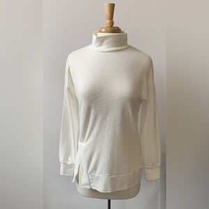 bobi Long Sleeve Turtleneck Slit Top